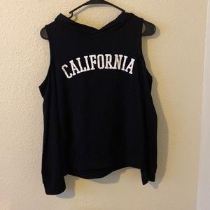 black long sleeve cut off shoulder shirt / M